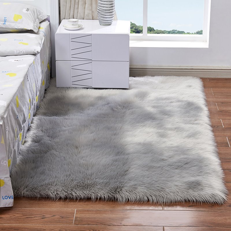 Soft Shaggy Faux Fur Sheepskin Rugs Non Slip Bedroom Mats Fluffy Soft Home Bedroom Rug - Image 65