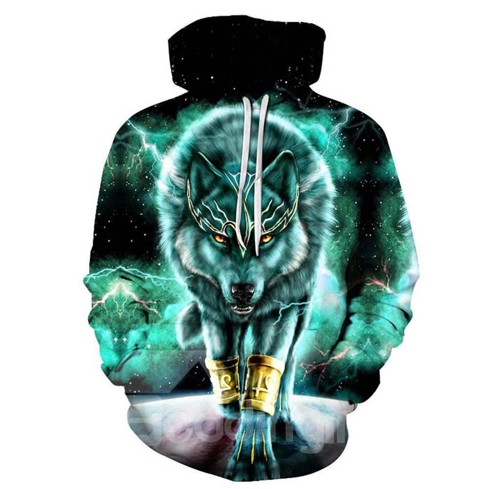 Beddinginn Color Block Print Thick Pullover Fall Men's Hoodies