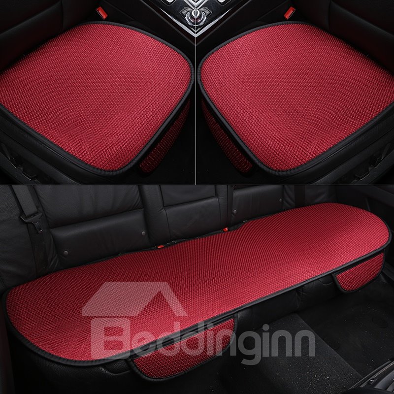 Simple Style Plain Pattern Microfiber Material 3-pieces Car Seat Mat - Image 4