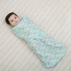 Baby Sleeping Bag Swaddling Anti-shock Blue Baby Quilt Suitable for All Seasons Inverted Zipper Design