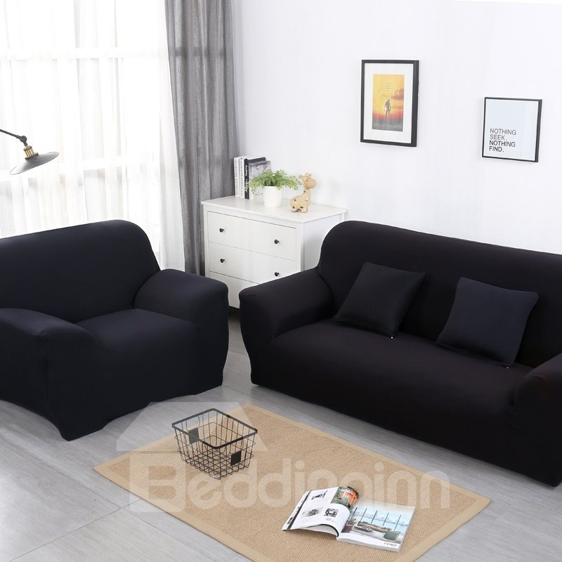 Pure Color Single Seat Full Coverage Simple Style Sofa Covers - Image 7