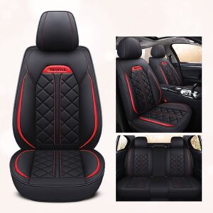5 Seater Car Seat Covers Full Coverage Soft Wear Resistant Durable Skin Friendly PU Leather Airbag Compatible Fastness Universal Fit Seat Covers