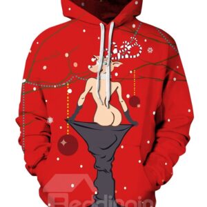 Christmas Sexy Miss Deer Long Sleeve 3D Pattern Hoodie