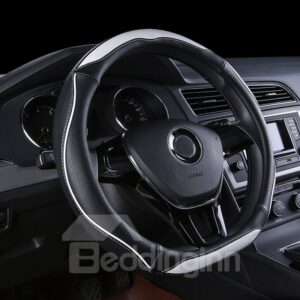 Enhanced Grip Business Style Dual Color Streamline Steering Wheel Cover Suitable for Most Round Steering Wheels