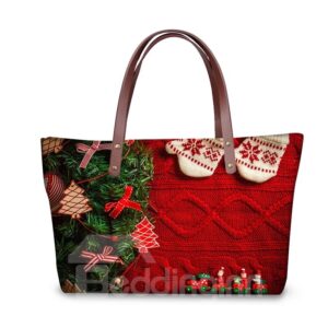 Christmas Tree Sock Waterproof 3D Printed Shoulder Handbag