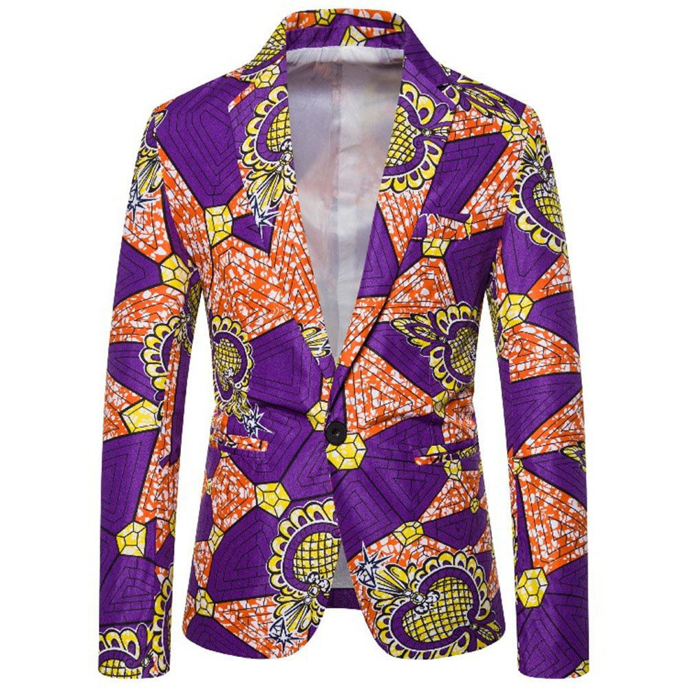 3D Bright Ethnic Style Printting Men's Suit Jackets Casual Long Sleeve Slim Fit Single-Breasted One Button Leisure Blazer Coats Suitable for Party Festival Daily - Image 20