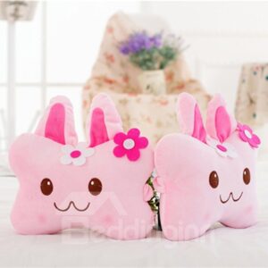 Fashion 1-Pair Lovely MOMO Rabbit Design Soft Velvet Creative Car Headrest Pillow
