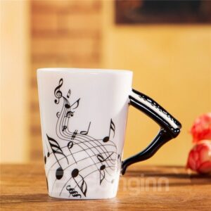 Piano Musical Notes Design Mug Drink Tea Milk Coffee Mug Music Ceramic Cup Gift for Friend