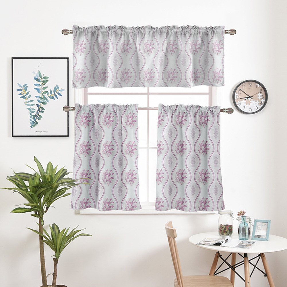 Pastoral Jacquard Floral Window Valance 1 Pc Short Curtain for Kitchens Bathrooms Basements & More - Image 6