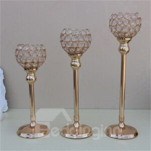 Modern Style Brown Metal Handicrafts Goblet Romantic and Creative Candle Holder