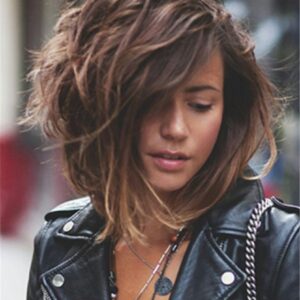 Hot Loose Wave Side Swept Human Hair Women Capless Wigs 10 Inches