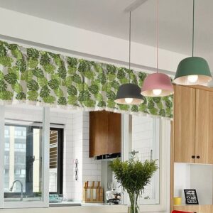 Korean Style Modern Cotton Linen Window Valance Short Curtain for Kitchens Bathrooms Basements & More
