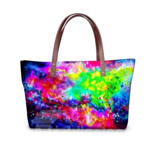 Universal Scenery Galaxy Colorful Waterproof Sturdy 3D Printed for Women Girls Shoulder HandBags