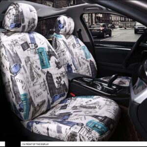 Cloth Plaid Cotton Creative Seat Cover 5 Seats Custom Fit Seat Cover With A Steering Wheel Cover Environmentally Friendly Healthy Cloth Materials Wear Resistance Scraping Resistance No Peculiar Smell Most Models Are Customizable