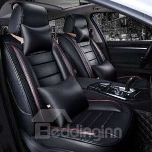 Only 1 Left in Stock Luxurious Sports Style With Extra Comfort Side Cushions PU Universal Car Seat Covers for Front and Rear Benck Suitable for uto Truck Van SUV