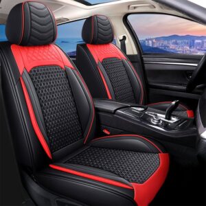 Fashionable Simple Style Wear-resistant Leather and Breathable Cool Ice Silk Without Falling Off 5 Seats Universal Fit Seat Covers Compatible with Airbags