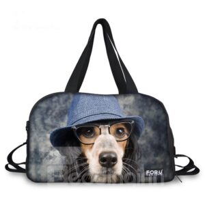 Creative Dog with Hat Pattern 3D Painted Travel Bag