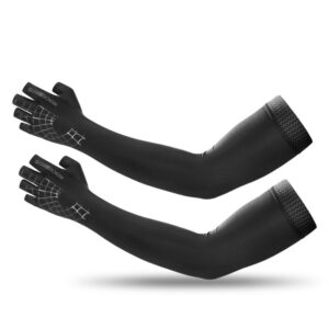 UV Sun Protection Cooling Arm Sleeves Cover with Glove For Men Summer Sport Outdoor Activities Supplies Elbow Sleeves