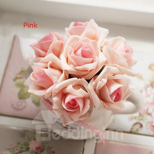 New Arrival Romantic Colorful Artificial Roses Decorative Desktop Flower Set - Image 2