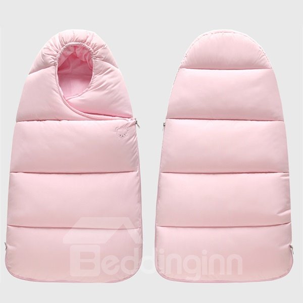 Solid Color Waterproof Surface and Cotton Interior Baby Sleeping Bag - Image 7
