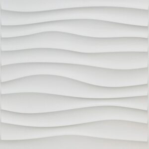 Art3d Plastic 3D Wall Panel PVC Wave Wall Design, White, 19.7" x 19.7" (12-Pack)