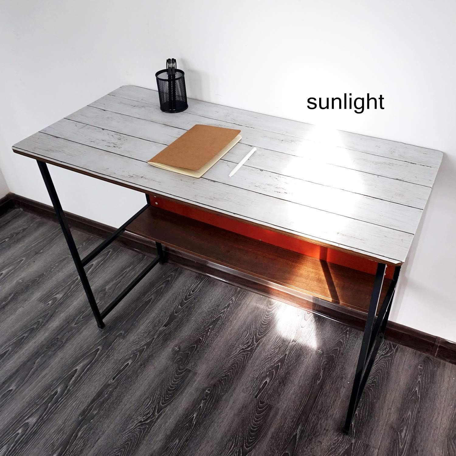 CiCiwind Peel and Stick Wallpaper White Wood Wallpaper Wood White Wallpaper Removable Vintage Wood Plank Wallpaper Self Adhesive Decorative Wall Covering Vinyl Film Shelf Drawer 78.7”x17.7” - Image 3