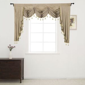 Royal Gorgeous Luxury Valance Plain for Living Room Luxury Home Decor Drapes Bedroom Kitchen Blue Gray Brown Beige 81''W