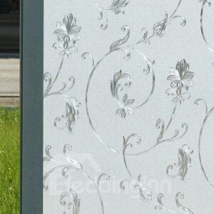 No Glue 3D Floral Effect Window Film Static Cling Privacy Glass
