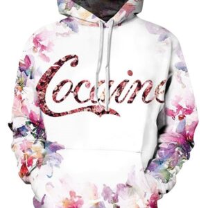 Pretty Long Sleeve Cocaine Flower Pattern 3D Painted Hoodie