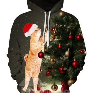 Pullover Christmas Lightweight Polyester Casual Style 3D Painted Hoodie