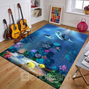 Rectangle Crystal Velvet Cartoon Style Wearproof Area Rug