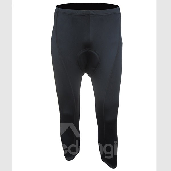 Men's Black Pure Color Pants Padded Outdoor Compression Tights - Image 2