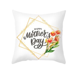 Modern Pillowcase White Square Cushion Cases Bed Pillowcases 18*18 inches 1 Pack Mother's Day Gift