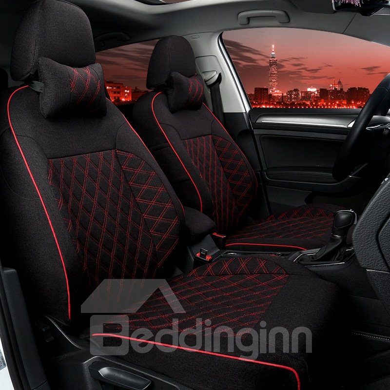 Simplistic Design With Classic Plaid Diamond Patterns Custom Car Seat Covers