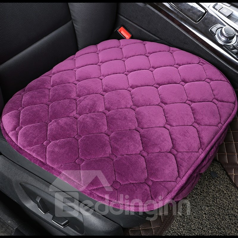 Pure Color Diamond Lattice Pattern Suede Universal Single Seat - Image 2