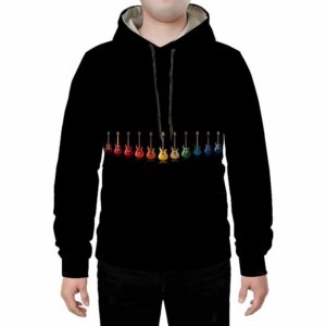 Long Sleeve Black 3D Small guitars Hoodie Sweatshirts Sweatpants Tracksuits Streetwear Sets Casual Print Spring Fall Winter Men's Outfit