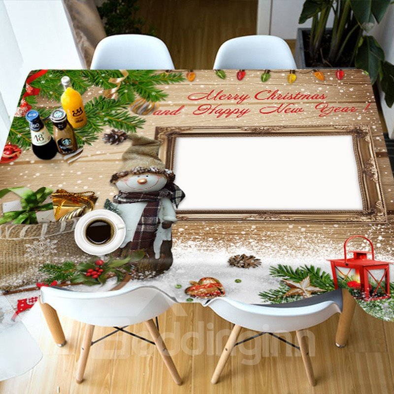 Printed Christmas Polyester European Style Waterproof 3D Tablecloth - Image 5