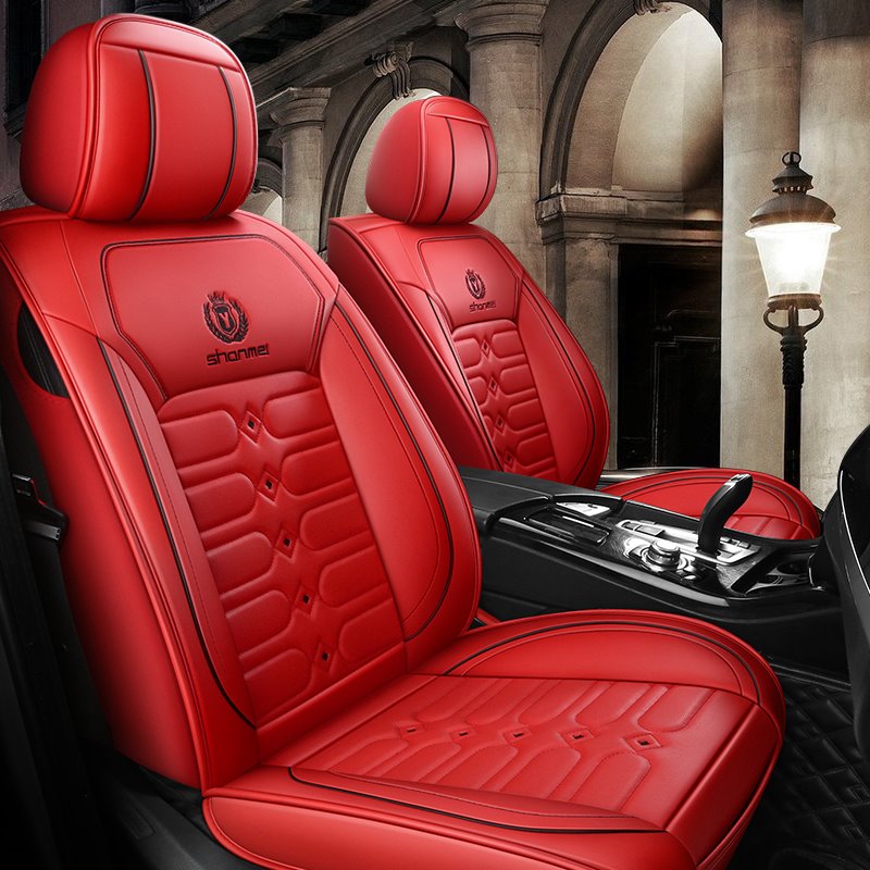 Waterproof Leather Car Seat Covers  Front and Rear Split Bench Protection Compatible with Airbags Automotive Vehicle Cushion Universal Fit Full Set for Auto Truck Van SUV