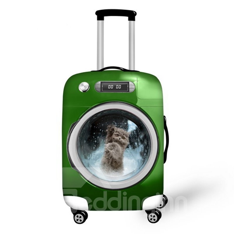 Unique Wash Machine with Cute Animals Pattern 3D Painted Luggage Cover - Image 4