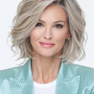 Wavy Capless Human Hair 14 Inches 120% Wigs Heat Resistant Natural Looking Daily Party Wigs Cosplay Wigs with Natural Bangs with Free Wig Cap