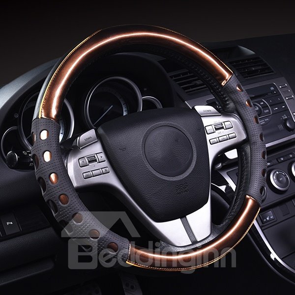 Bright Leatherette And Slip Resistance Gel Steering Wheel Cover Anti-skid Wear-resistant Dirt-resistant Durable And Breathable Not Hurt Hands Suitable for Most Round Steering Wheels - Image 3