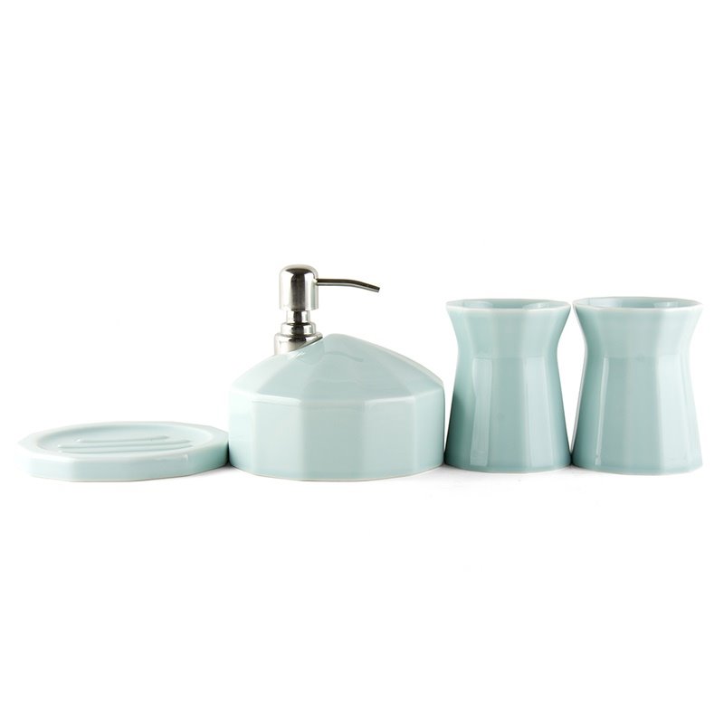 Originality Glaze Ceramics 4-Pieces Bathroom Accessories - Image 3