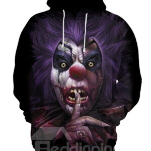 Long Sleeve Loose Model Cool Design Realistic Skull 3D Painted Hoodie