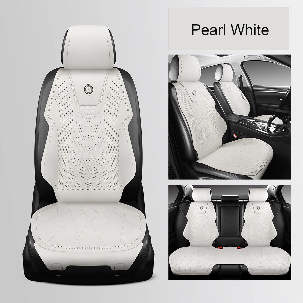 Microfiber Suede Car Seat Cover Full Set for 5-Seater Sedans SUV, Universal Fit, Pad Style - Image 11