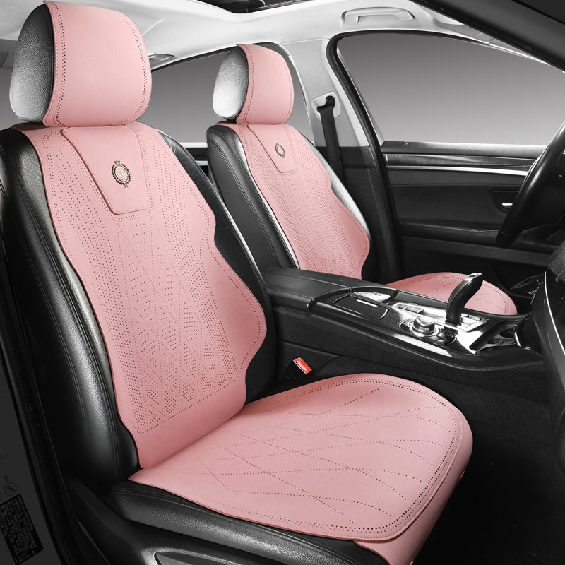 Microfiber Suede Car Seat Cover Full Set for 5-Seater Sedans SUV, Universal Fit, Pad Style - Image 18