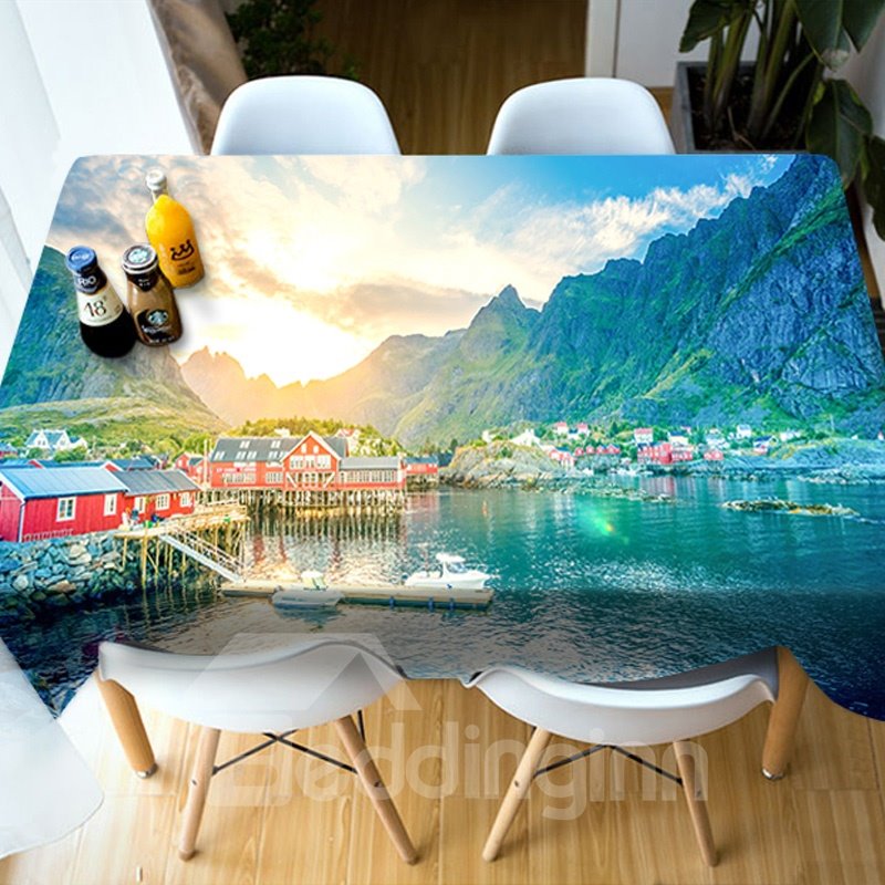 Realistic Design Surprise Party Kitchen Decoration 3D Tablecloth