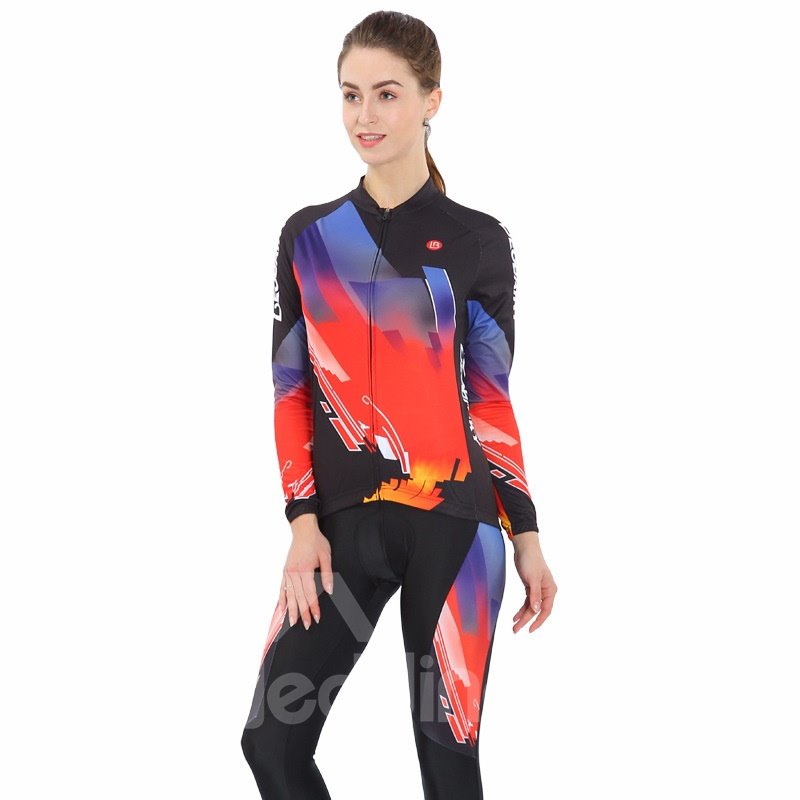 Black Color 3D Padded Pants Road Bike Comfortable Women's Cycling Jersey - Image 4