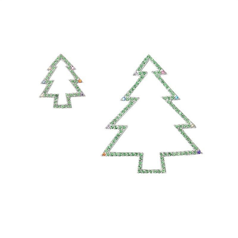 Exquisite Simple Green Christmas Tree Frame Earrings ? - Image 2