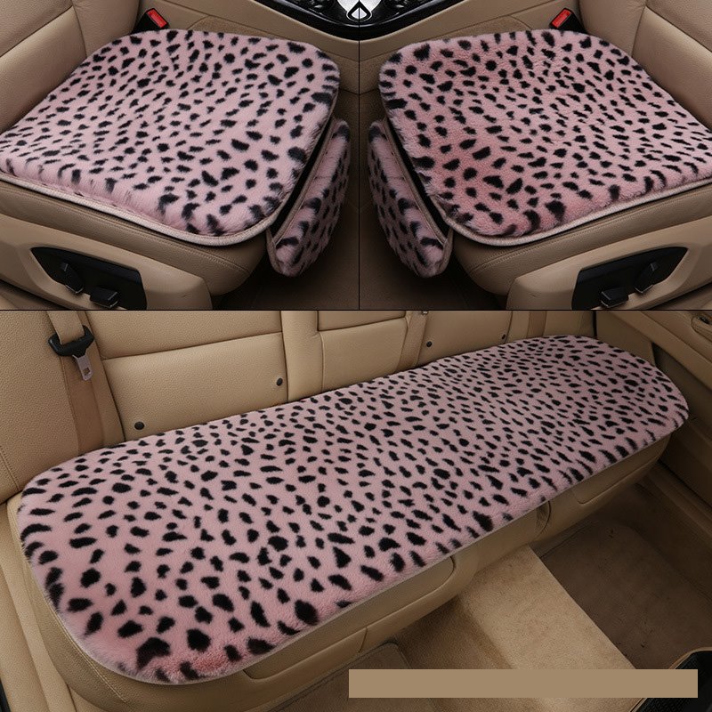 Leopard Comfort Car Seat Cover Front and Rear Bench Seat Cushion Protector Interior Accessories Soft Non-Slip Bottom Car Seat Covers