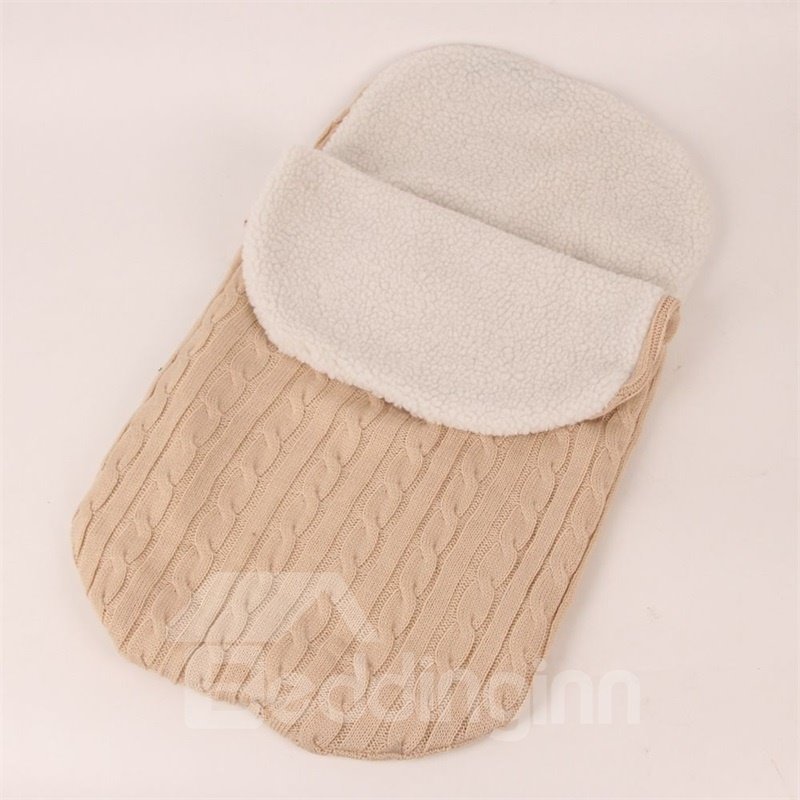 Simple Style Pure Color Acrylic Fibers Winter Baby Sleeping Bag